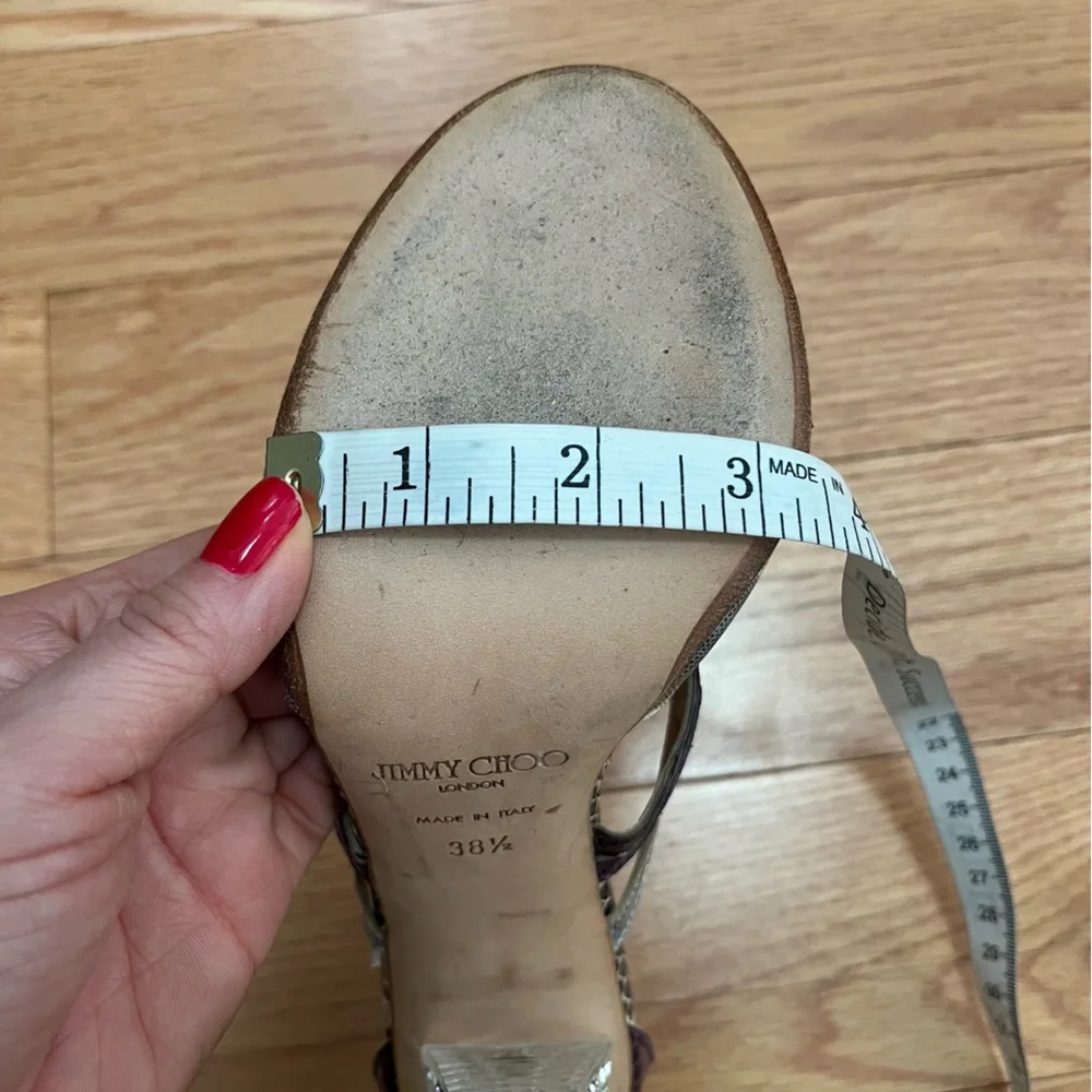 Jimmy Choo Multi Color Python and Lizard Cyndi Lucite Rhinestone Heels - Picture 15 of 15